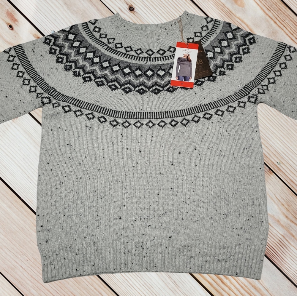 Weatherproof Vintage Light Gray Sweater Sz M NWT